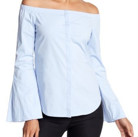 Theory Auriana Stretch Off-the-Shoulder Top White - Picture 3 of 5